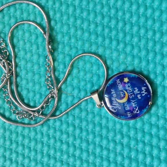 Necklace With Chain - you are my sun my moon and my stars in the sky quote - Picture 4 of 6